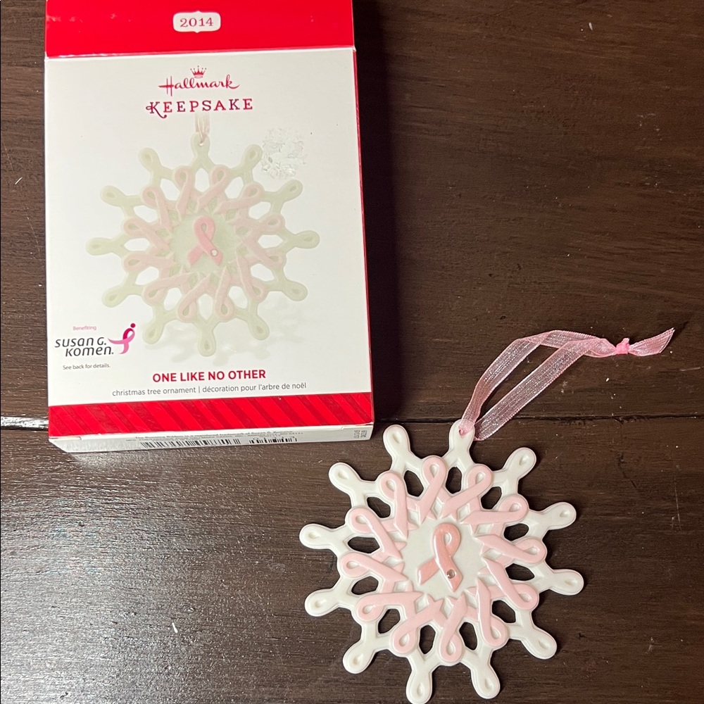 Hallmark Keepsake Pink Ribbon Snowflake Ornament